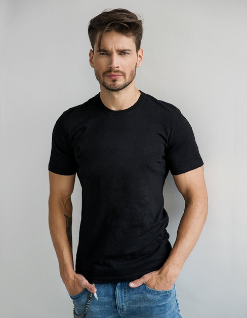 Herren T-Shirt einfarbig schwarz Dstreet RX2572