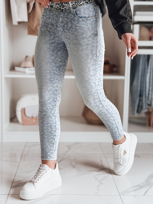 Damen Skinny Jeans Hose mit Gürtel FELINA blau Dstreet UY2474