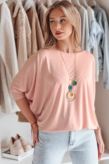 Damen Buttercreme Oversize-Bluse mit Anhänger LUZVIA puderrosa Dstreet RY2774