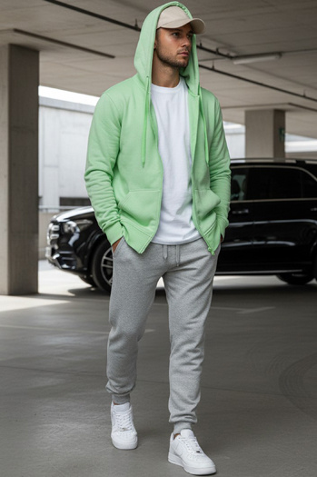 Herren Kapuzenpullover Minzegrün Dstreet BX5230