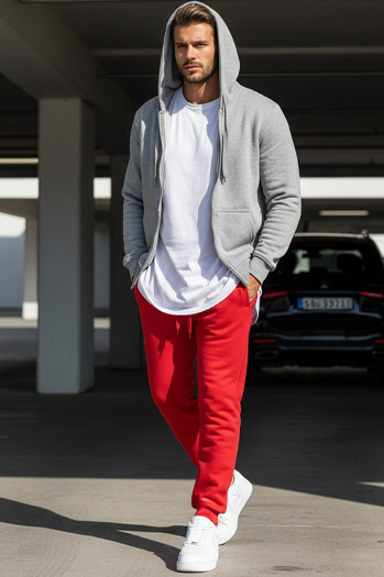 Herren Sporthose rot Dstreet UX2708