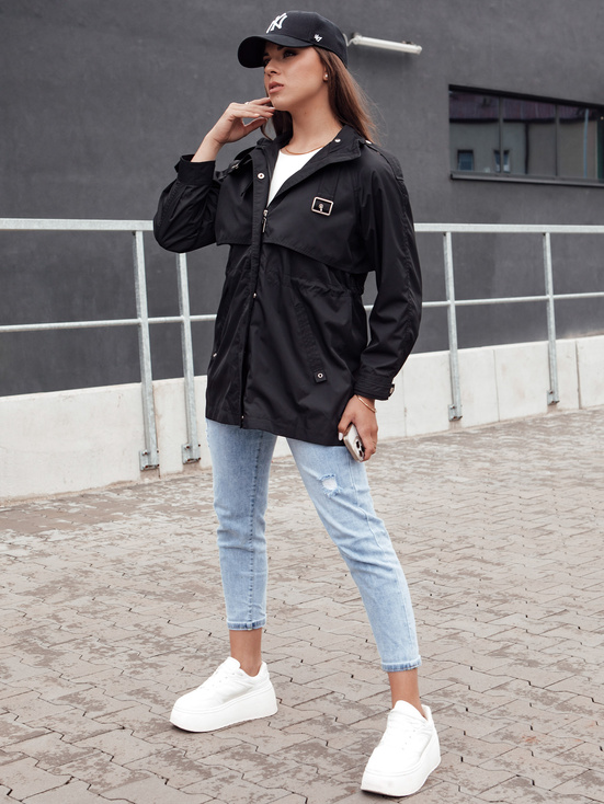 Damen Parka Übergangsjacke mit Kapuze TILAN schwarz Dstreet TY4388