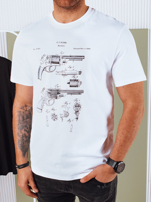 Herren T-shirt mit Aufdruck Farbe Weiß DSTREET RX5429