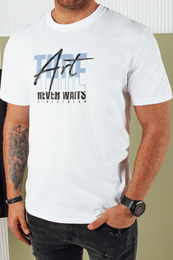 Bedrucktes weißes Herren-T-Shirt Dstreet RX5392