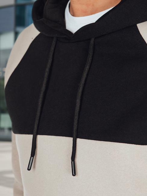 Herren-Kapuzenpulli mit Asche und schwarzen Streifen Dstreet BX5898