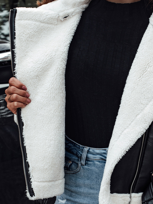 Damen Winter Lederjacke BELLCIAO schwarz und beige Dstreet TY4685z