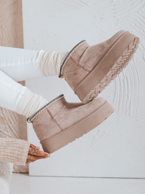 Damen Plateau-Schneestiefel hellbeige Dstreet ZY1055
