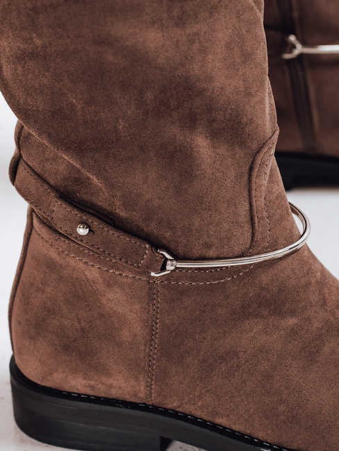 Braune Damenstiefel aus Wildleder Dstreet ZY1204