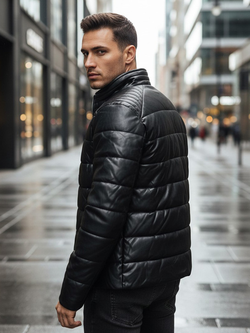 Isolierte Herren Lederjacke schwarz Dstreet TX5115