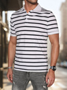 Gestreiftes Herren-Poloshirt weiß Dstreet PX0638