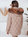 Damen Winterjacke LUMORE gesteppt mit Kapuze beige Dstreet TY5011