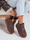 Damen Pelz Plattform Turnschuhe braun Dstreet ZY1069