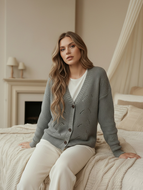 Damen KNITVIA Pullover hellgrau Dstreet MY2401