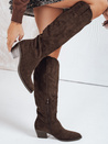 Damen Wildleder Cowboystiefel braun Dstreet ZY1106