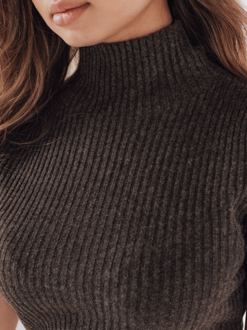 Kurzarm-Pullover mit Rippenstruktur GIRLGLORY braun Dstreet MY2554