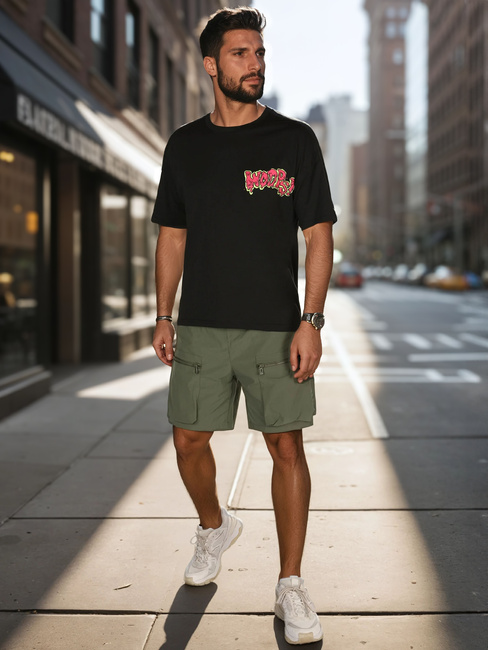 Bedrucktes Herren-T-Shirt schwarz Dstreet RX5645