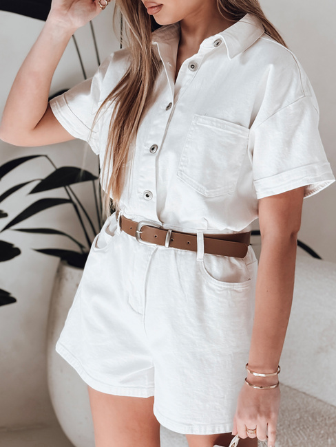 DINOZIA weiß Denim kurzen Overall Dstreet EY2589