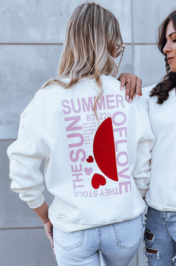 Damen Sweatshirt ohne Kapuze HEARTBEAT Farbe Weiß DSTREET BY1213