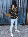 Herren Kapuzenpullover mit Aufdruck Schwarz Dstreet BX5318