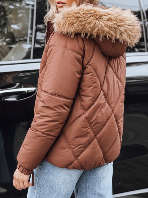 Damen Winter Steppjacke mit Kapuze braun Dstreet TY5231