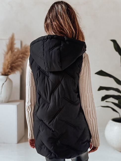 Damen Steppweste mit Kapuze schwarz Dstreet TY5105