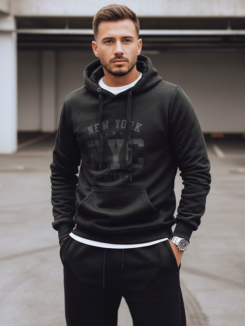 Isoliertes Herren-Kapuzensweatshirt schwarz Dstreet BX5934