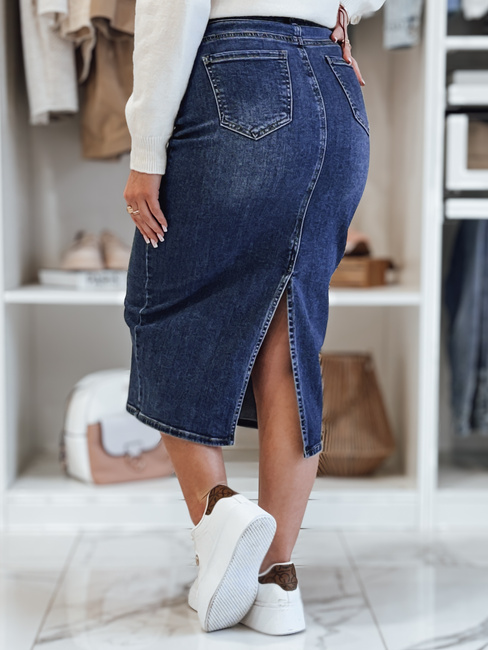 Midirock aus Denim mit Schlitz MERITTA navy blau Dstreet CY0482