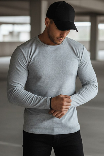 Herren grau Dstreet Longsleeve LX0578