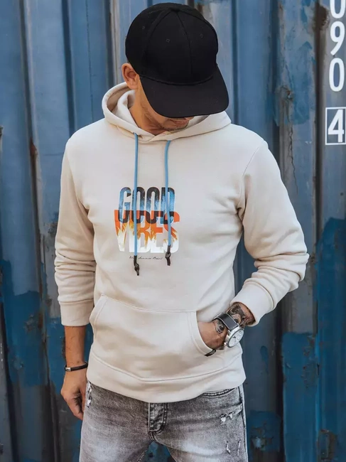 Herren Kapuzenpullover Isoliert Zip Beige Dstreet BX5378