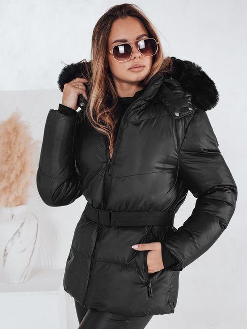 Damen Winter Steppjacke mit Kapuze LOVELINA schwarz Dstreet TY4981