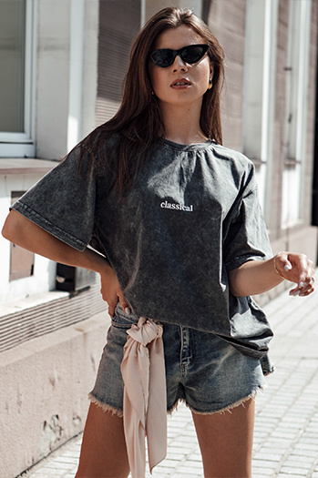 Damen-T-Shirt CLASSICAL graphit Dstreet RY2651