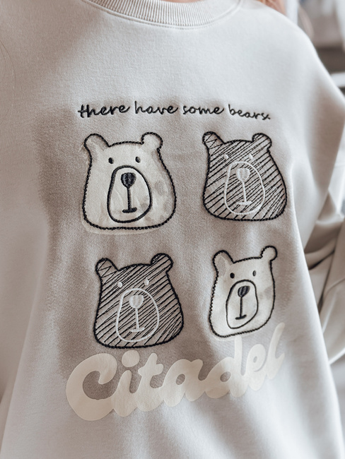 Damen Sweatshirt in Übergröße mit Teddybären MISOBEARS grau Dstreet BY1436