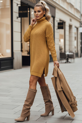 Damen Rollkragenpullover FUERTA Farbe Gelb DSTREET MY1866