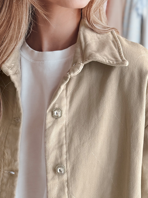 Damen-Übergangsjacke in Übergröße KOSMOJACK c.beige Dstreet TY4841