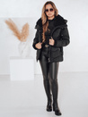 Damen WARMMISS gesteppte Winterjacke mit Kapuze schwarz Dstreet TY4921