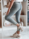 Damen Skinny Jeans Hose mit Gürtel ICONON blau Dstreet UY2465