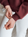 Damen Sweatshirt in Übergröße mit Stickerei SOFTRUS burgunderrot Dstreet BY1407
