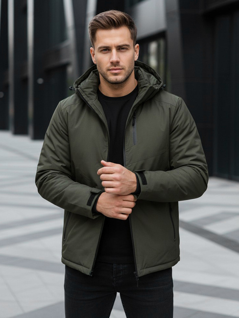 Herren Winterjacke mit Kapuze grün Dstreet TX5118