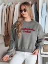Damen Sweatshirt in Übergröße mit COOKIES Druck dunkelgrau Dstreet BY1443