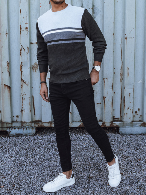 Grauer Herren-Pullover Dstreet WX2204