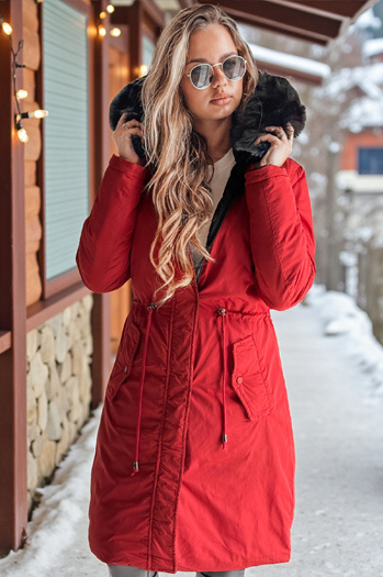 Damen Winterparka TRENDNEL Wendekapuze rot Dstreet TY4588