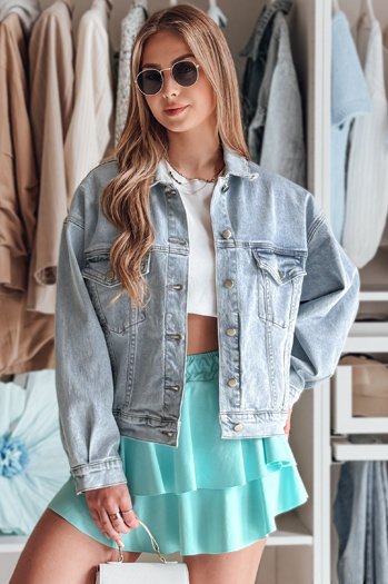 Damen-Jeansjacke in Übergröße STEFANIA blau Dstreet TY4895