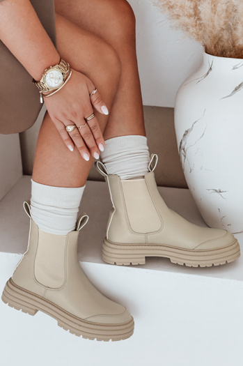 Damen LUXIBOOTS Plateaustiefel beige Dstreet ZY0487