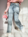 Damen ARGORAVE Cargo Baggy Denim Hose blau Dstreet UY2226