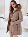 Damen Winter Parka Jacke mit Kapuze dunkelbeige Dstreet TY5084