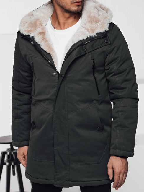 Herren Winter Parka Jacke mit Kapuze grün Dstreet TX4966