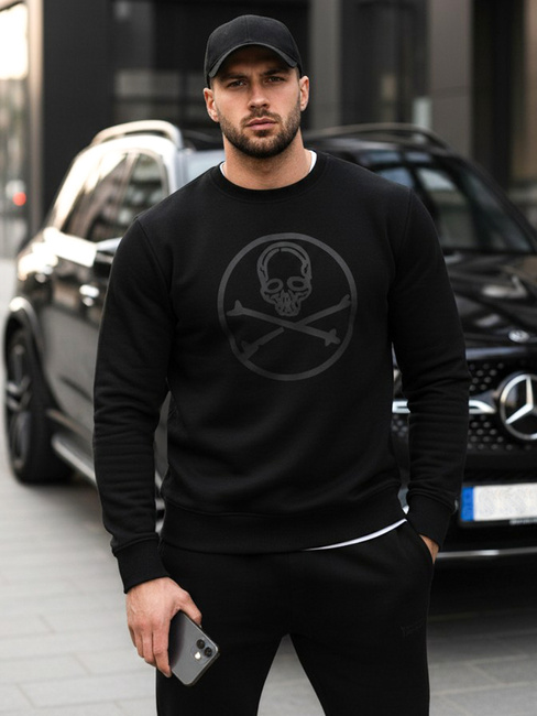 Herren Sweatshirt bedruckt schwarz Dstreet BX5948