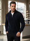 Herren Pullover mit Stehkragen navy blau Dstreet WX2349