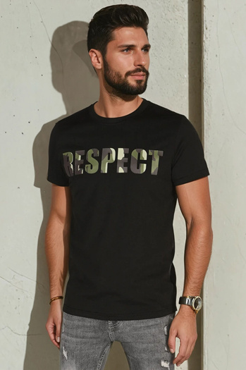 Bedrucktes Herren-T-Shirt schwarz Dstreet RX5667