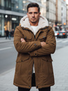Herren Winter Parka Jacke mit Kapuze dunkelbeige Dstreet TX4970z